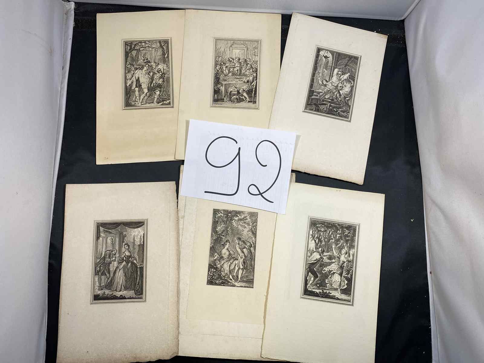 Null SET OF 6 ENGRAVINGS OF VARIOUS SCENES 

 ONE ON FLAGELLATION, ONE ON BANQUE&hellip;