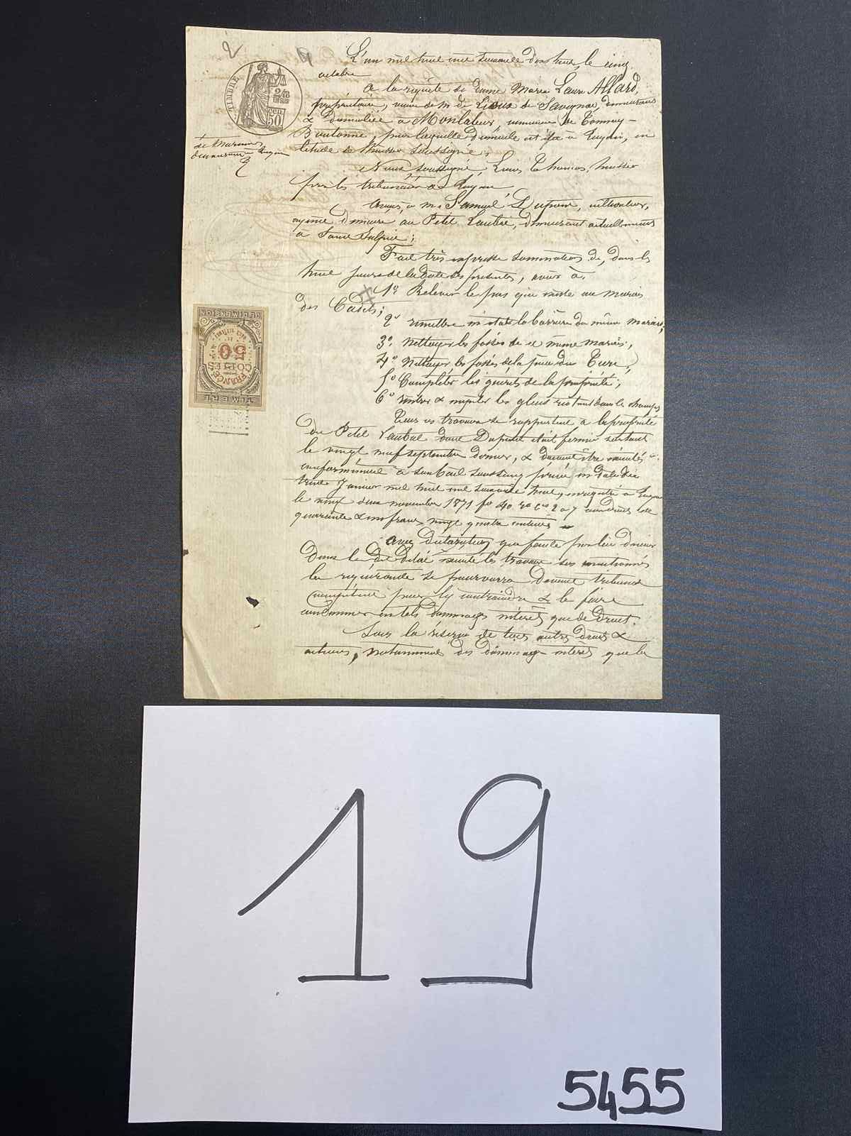 Null 滨海夏朗德省Tonnay-Boutonne的Marie Laure Allard女士于1878年10月5日在直页上签名。