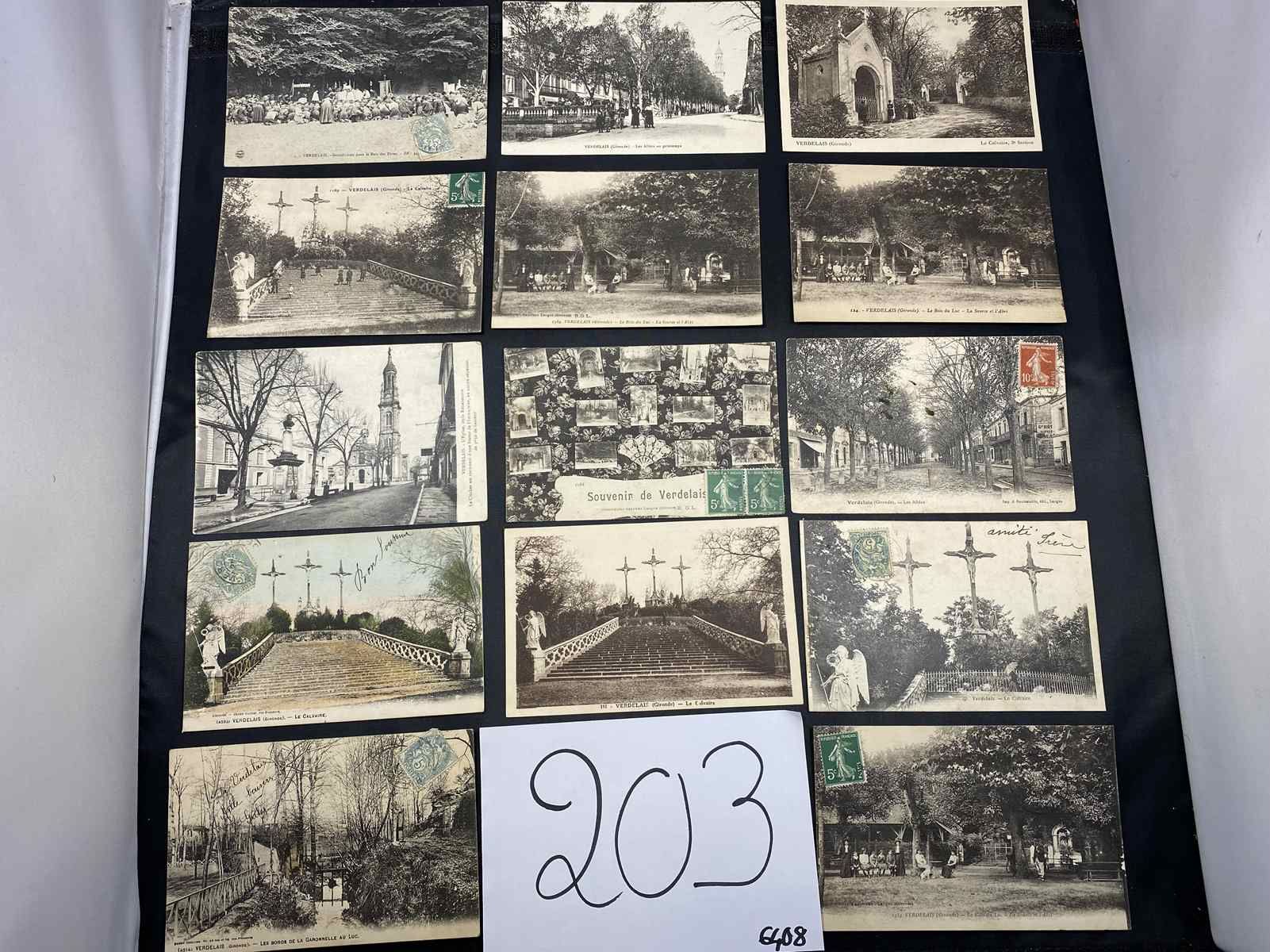 Null VERDELAIS。35张明信片，包括几张生动的明信片，特别是佩雷斯森林中的祝祷。