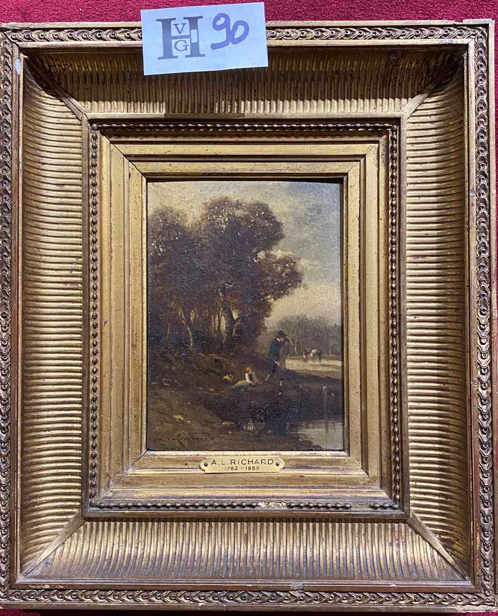 Mise à prix 500 € 1 签名为Alexandre Louis Marie Théodore RICHARD 1782 - 1859的板上油画 -&hellip;