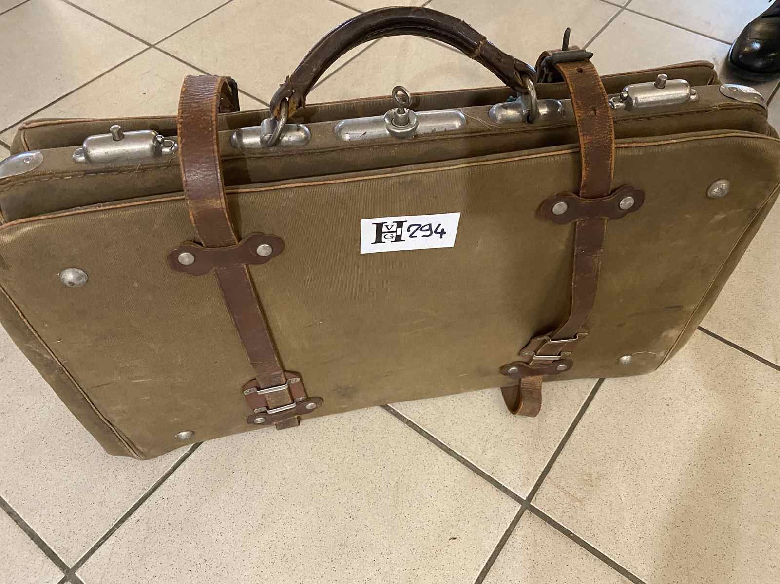 Mise à prix 20 € Sacoche valise en toile lanière cuir