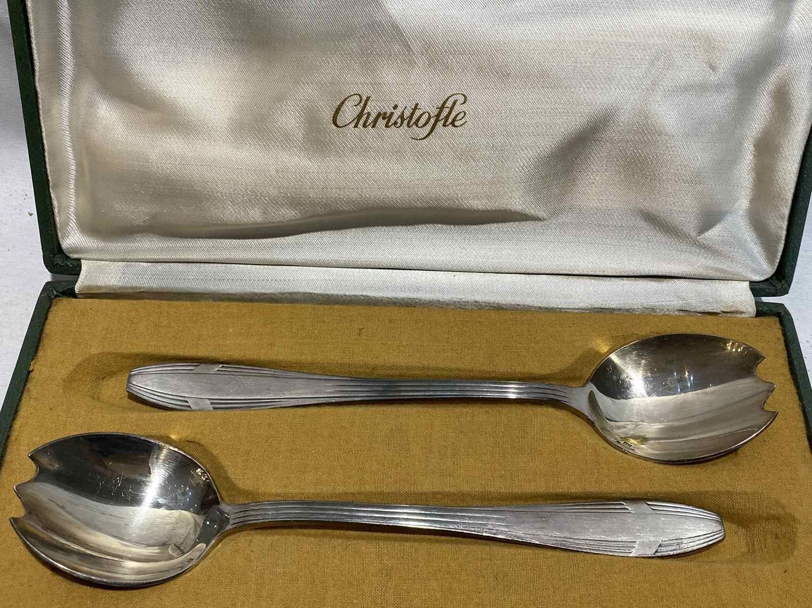 Null Christofle silver plated salad servers