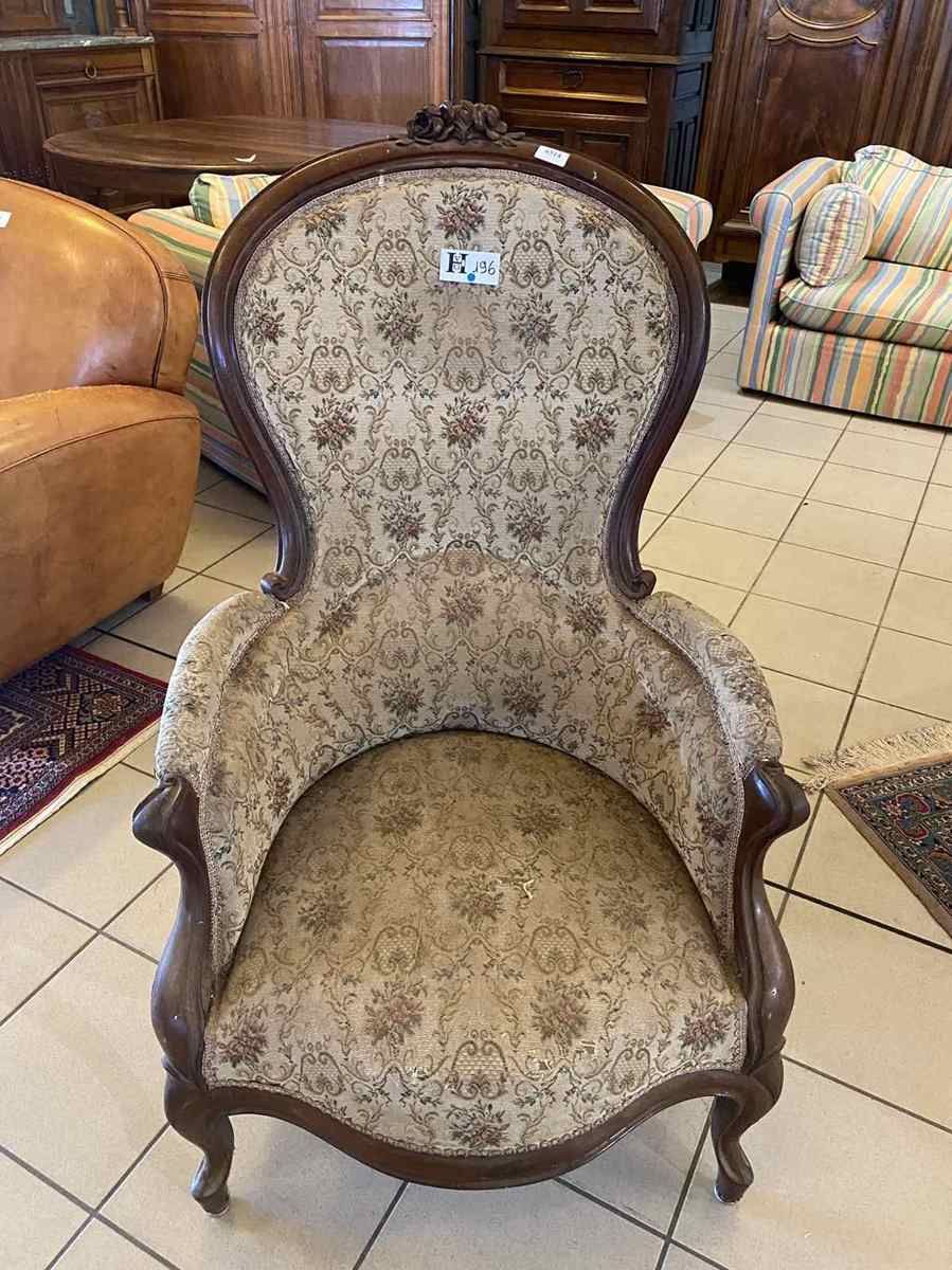 Null Napoleon III high back mahogany armchair - 19th century - to be restored
