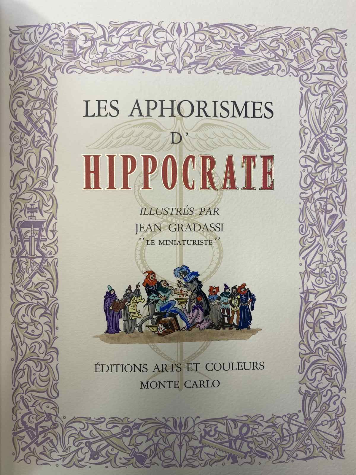 Hippocrate - Les Aphorismes - 2 Volumes - Arts et Couleurs - n°558 - 1968 -Forma&hellip;