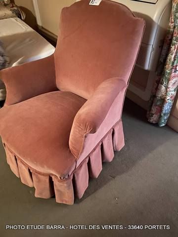 Null Fauteuil 1900 velours rose