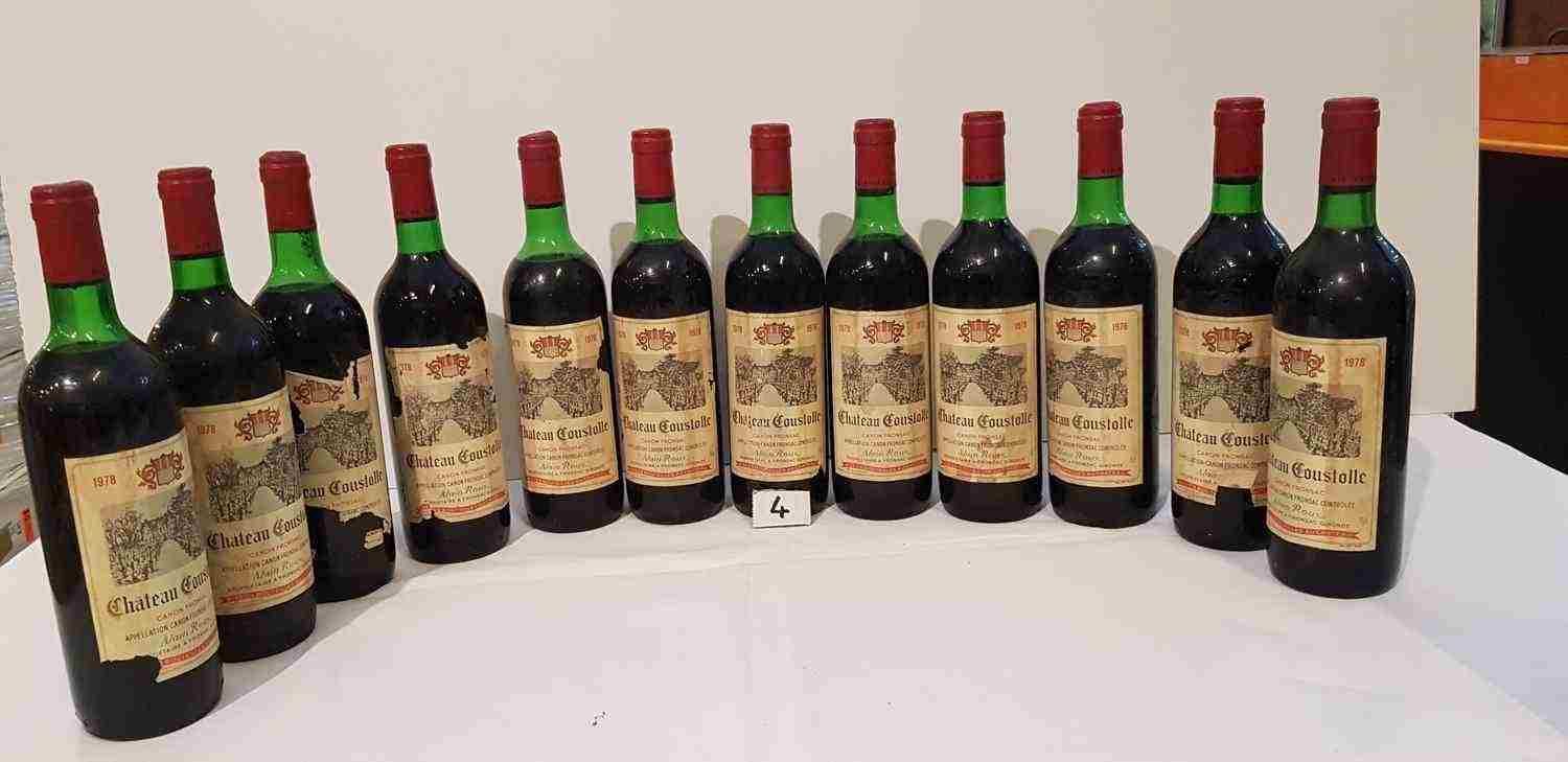 Null 12 bottiglie Château COUSTOLLE 1978 CANON FRONSAC. Etichette macchiate e 5 &hellip;