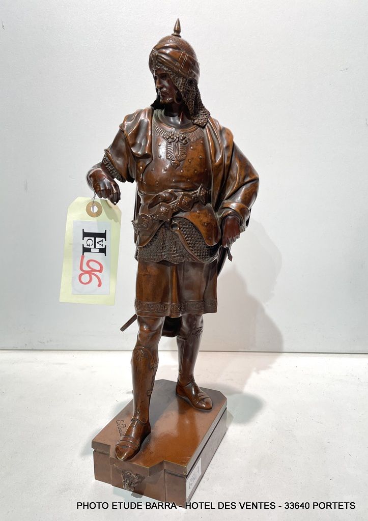 Mise à prix 600€ Emile Louis PICAULT (1833 - 1915), The Ottoman warrior, bronze &hellip;