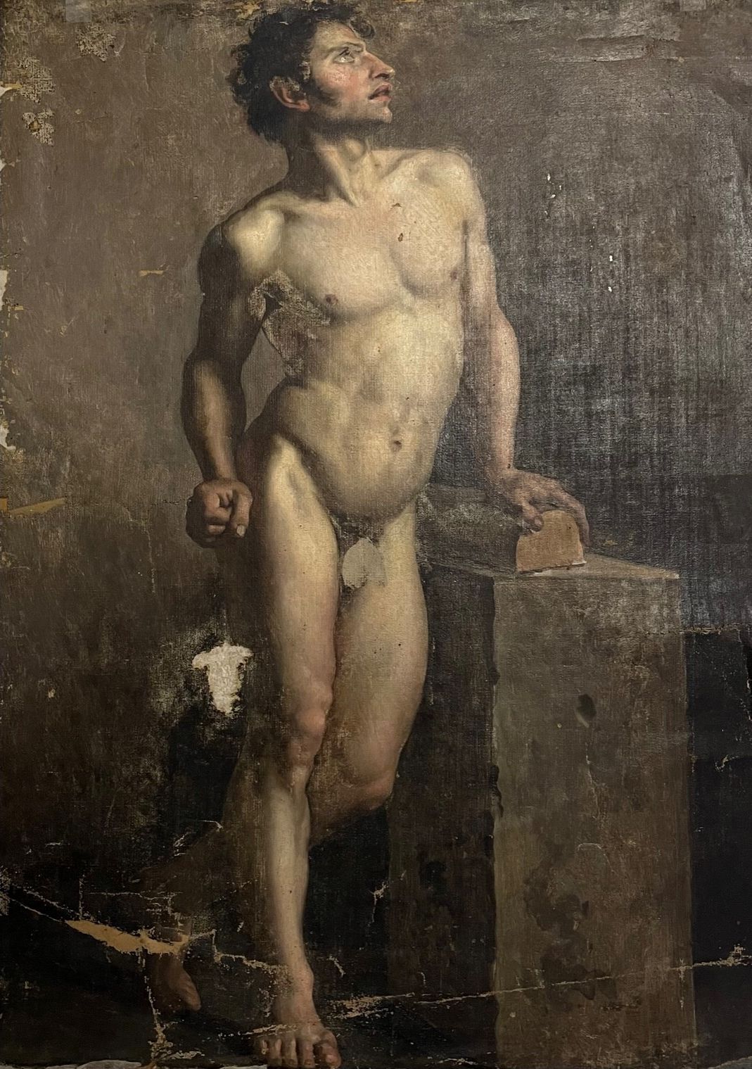 Null 3302 Ecole française du début du XIXème siècle, Etude de nu masculin, huile&hellip;
