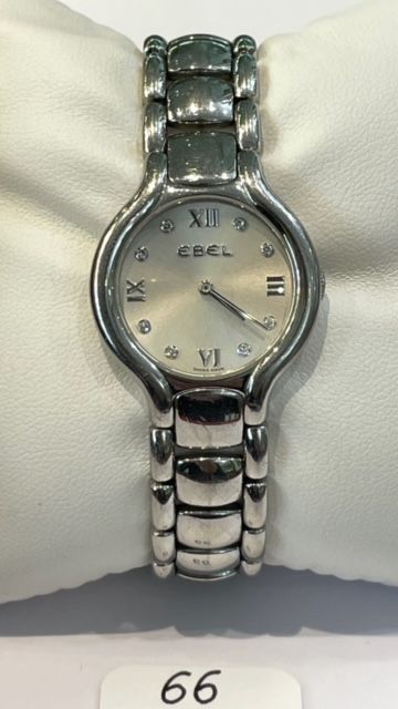 Mise à prix 850€ 不锈钢女表 - EBEL - Beluga - 钻石时标，石英机芯，不锈钢表带和折叠扣，编号42560704。