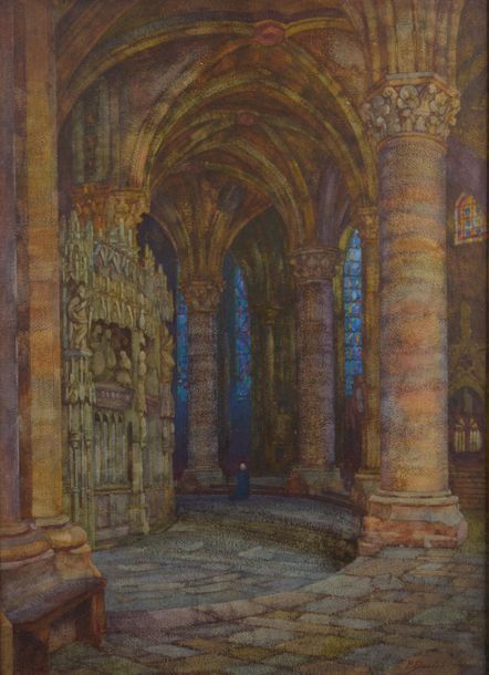 Null Pierre-Anne DUMENIL (1862-?).
L'abside de la cathédrale de Chartres.
Pastel&hellip;