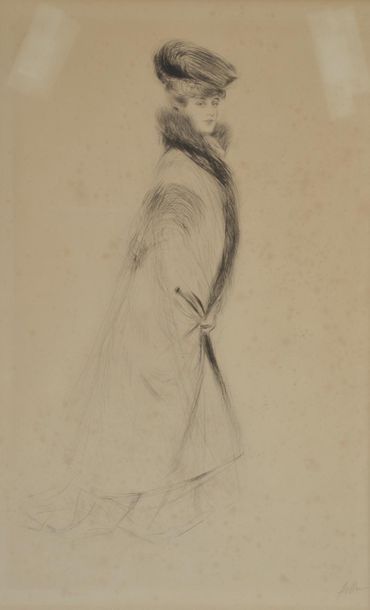 Null Paul-César HELLEU (1859-1927).
Madame Chéruit au chapeau.
Pointe sèche (pap&hellip;