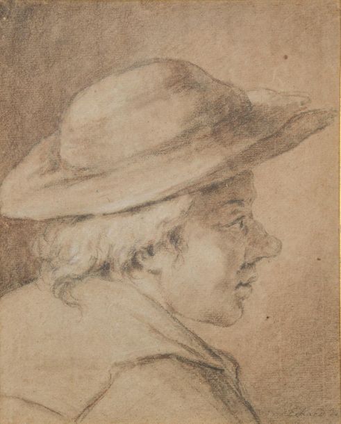 Null G.L. ECKARD (XVIIIe - XIXe siècle).
Profil d'homme au chapeau.
Crayon noir &hellip;