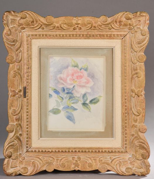 Null Jeanne SISLEY (1869-1919).
Rose.
Aquarelle signée en bas à gauche.
Haut. : &hellip;
