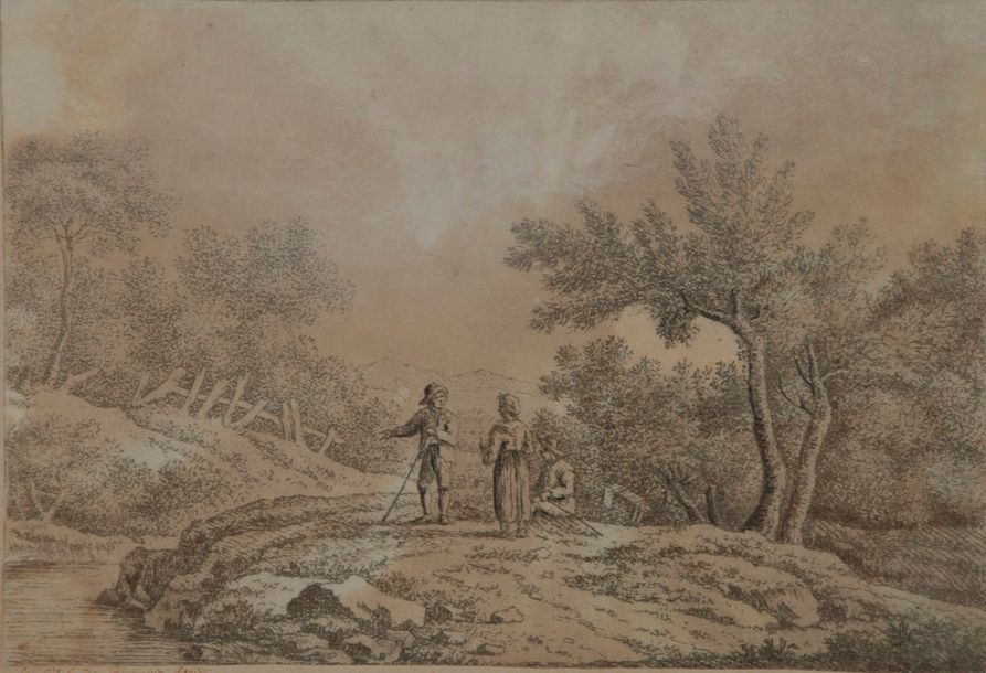 Null André-Gaspard-Parfait de BIZEMONT PRUNELÉ (1752-1837).
Paysans près d'une r&hellip;