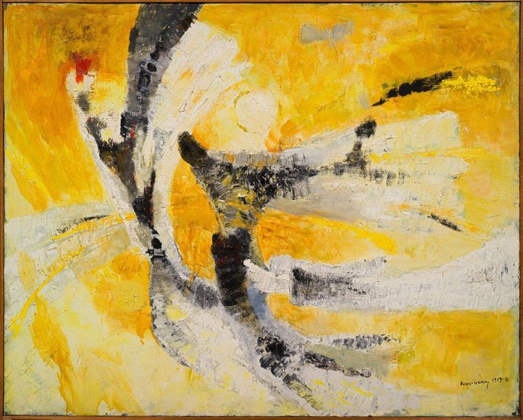 Null Sigismond KOLOS VARY (1899-1983), « Composition abstraite, 1959-1961 ». Hui&hellip;