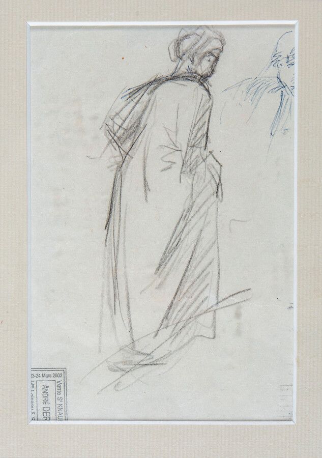 Null André DERAIN (1880-1954), Study of a peasant woman, black pencil on paper, &hellip;