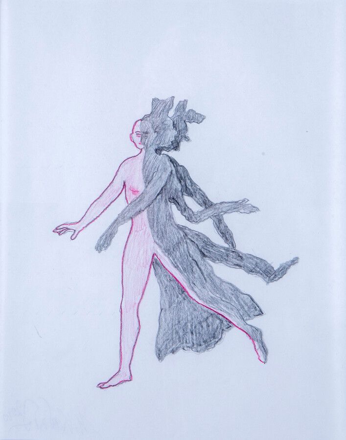 Null 伊利亚-卡巴科夫，裸体，纸上铅笔，28x21,5cm，画廊背面有标签。出处：THADDEUS ROPAC画廊。巴黎私人收藏