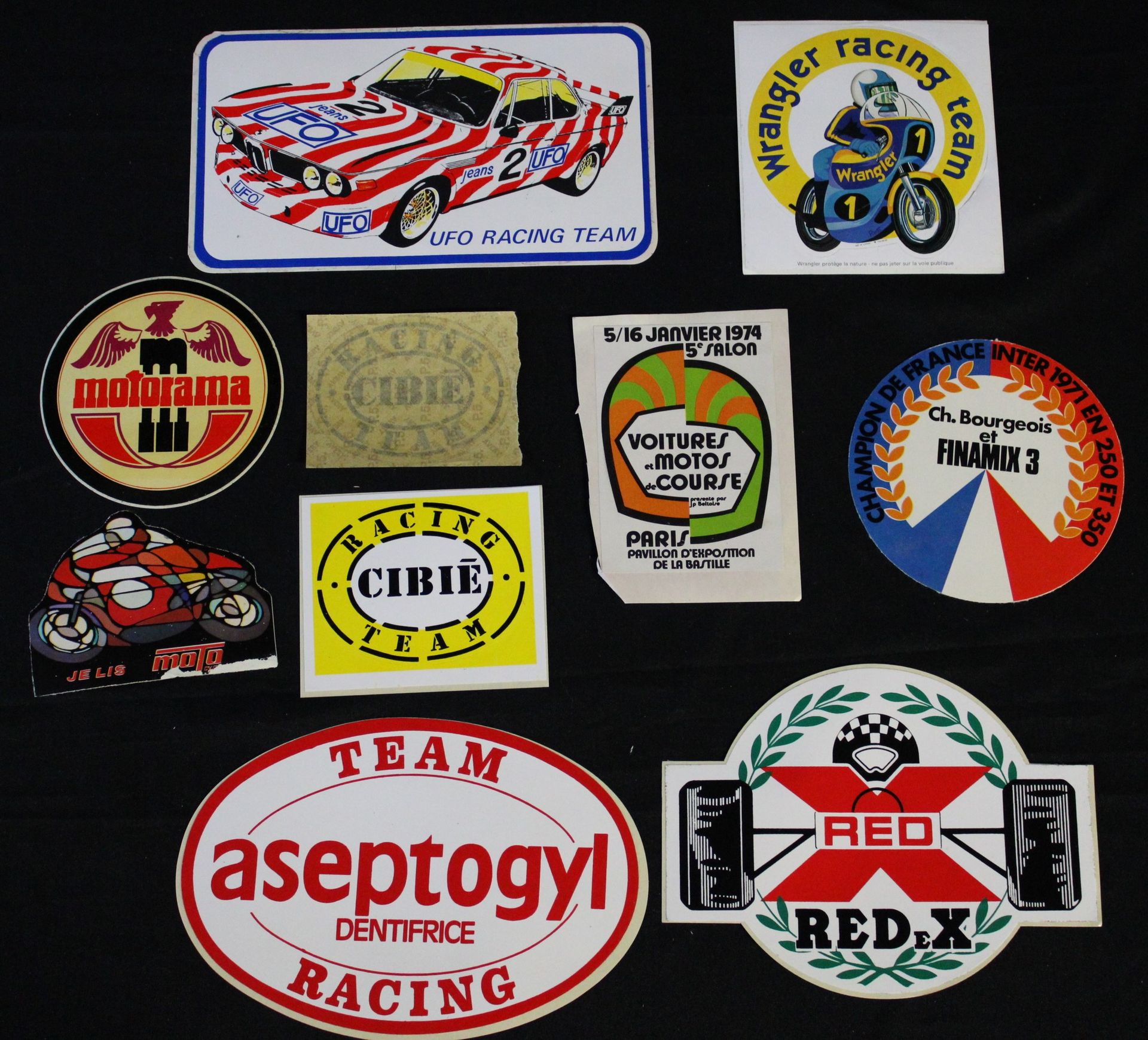 Null Collection of advertising stickers racing theme