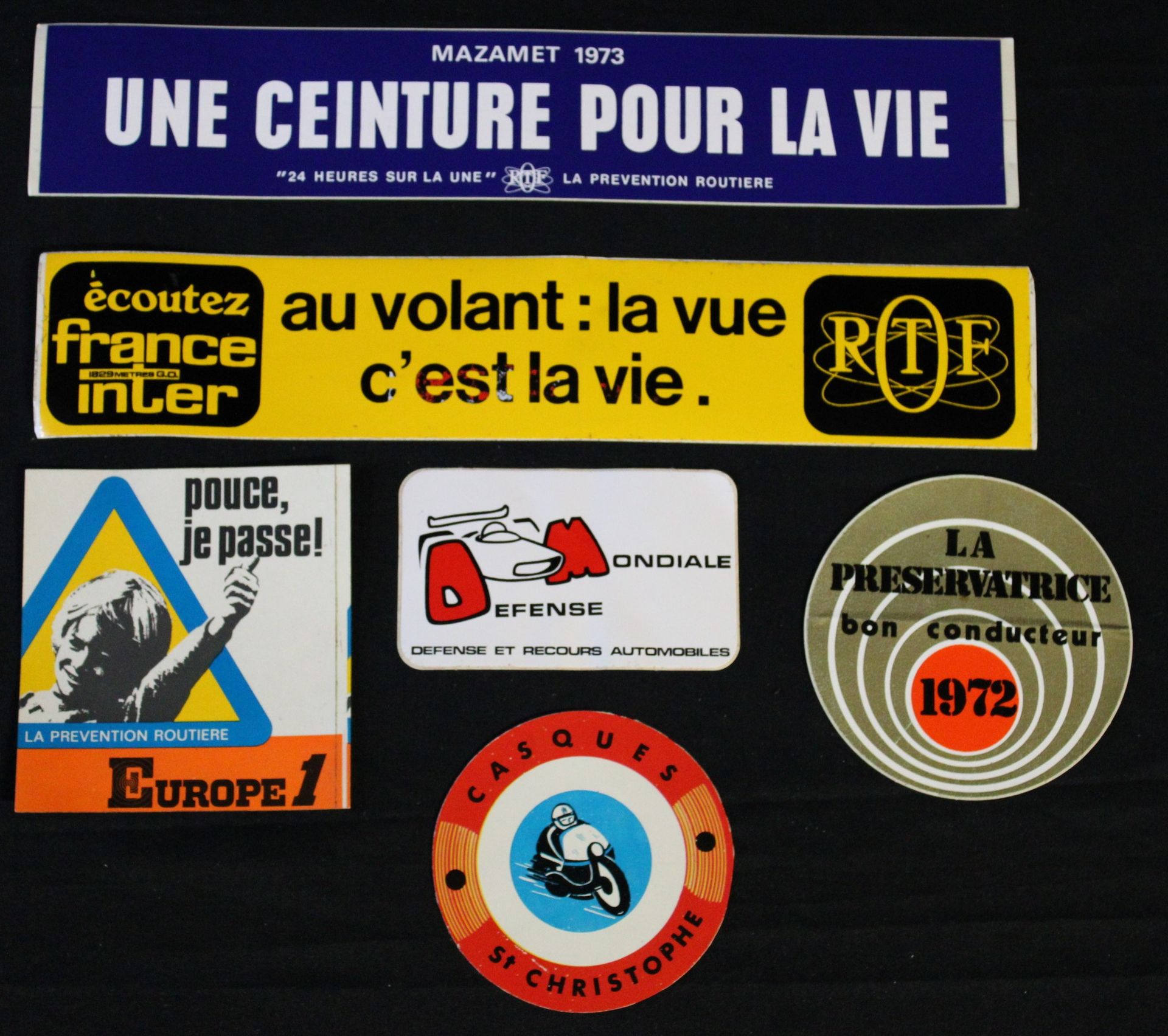Null Collection of stickers advertising road safety theme