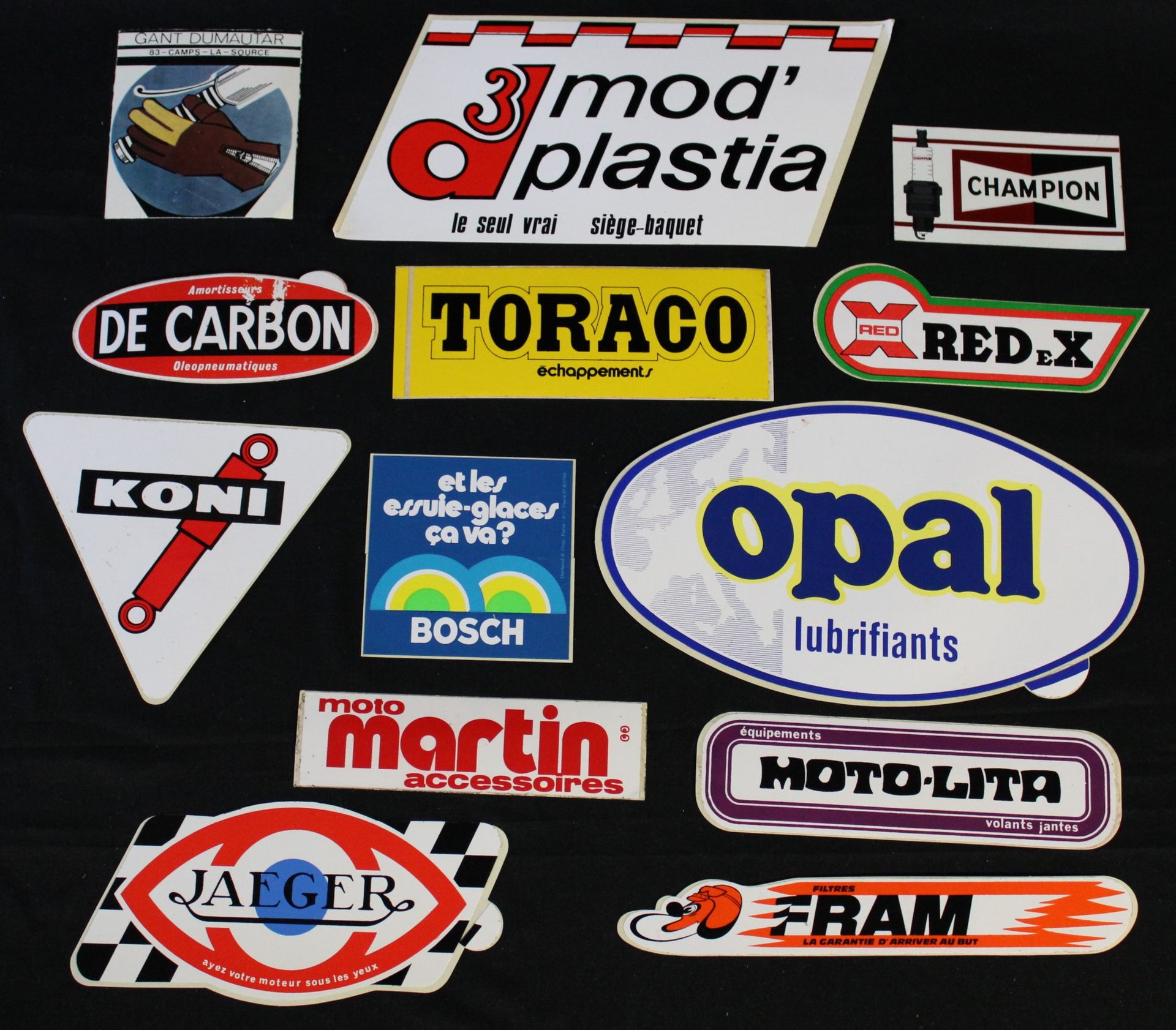 Null Sammlung von Werbeaufklebern Thema Auto- & Motorradausrüstung