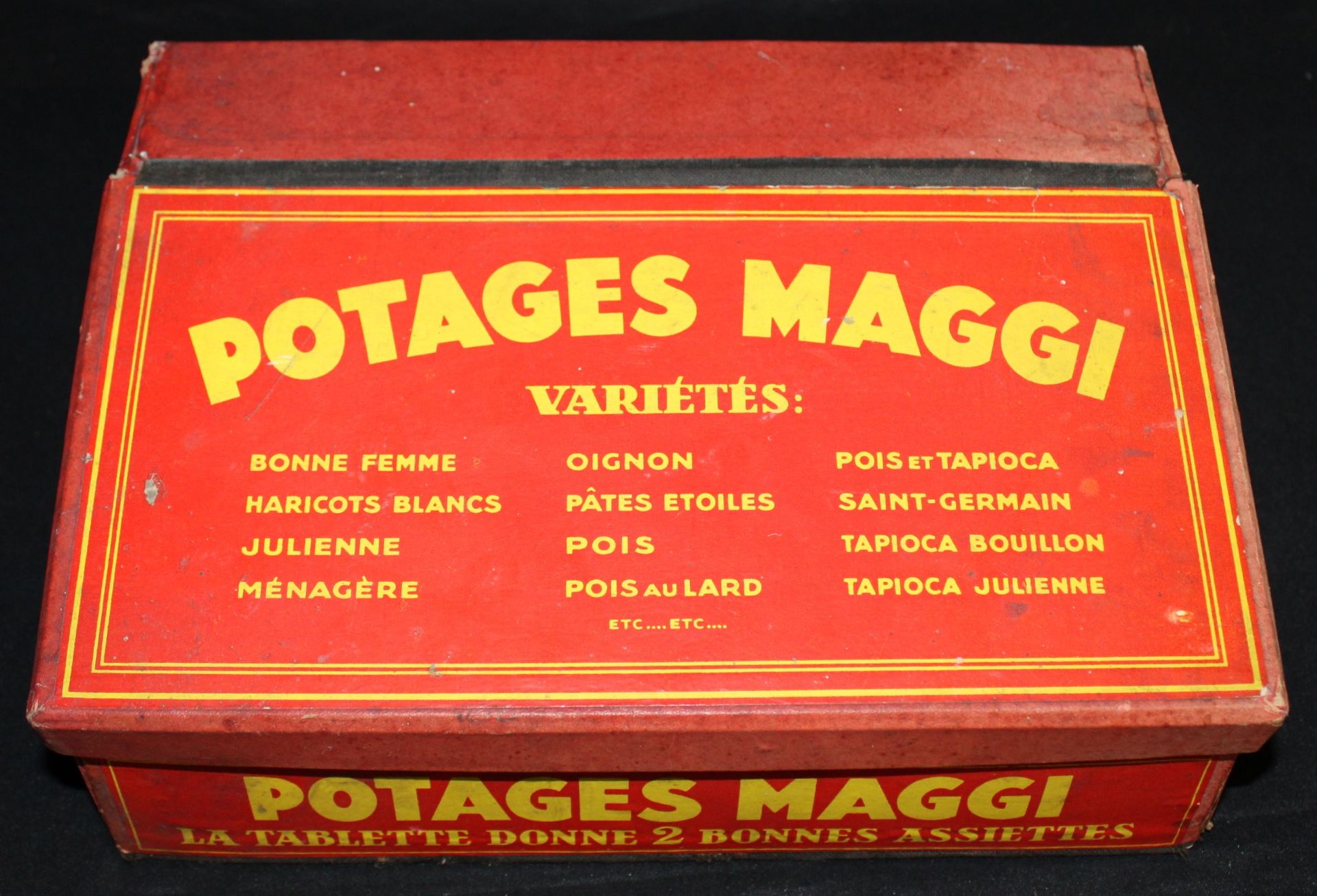 Null Antigua caja de cartón "POTAGES MAGGI", 28,5x8