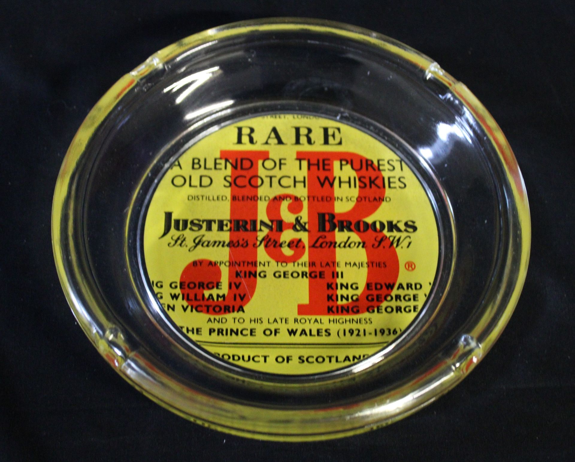 Null Gran cenicero circular, "JUSTERINI & BROOKS", en vidrio, D20, en muy buen e&hellip;