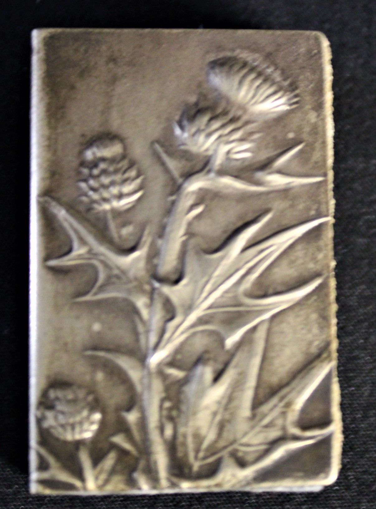 Null Matchbox "Lair d'Appenzell purgatif" silver plated, worn scraper, 4,6x1,3
