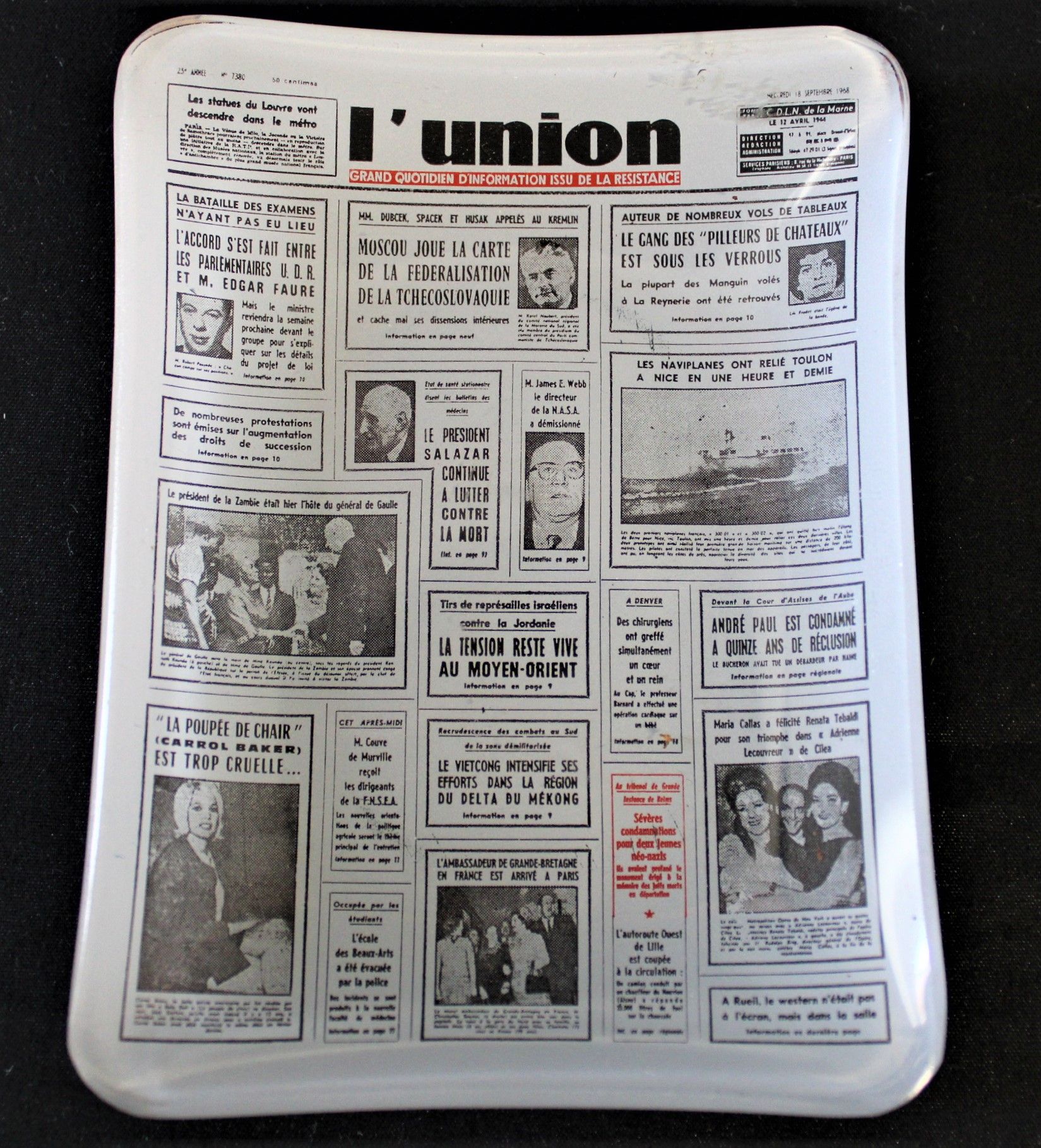 Null Cendrier de forme rectangulaire "Journal l'Union grand quotidien d'informat&hellip;