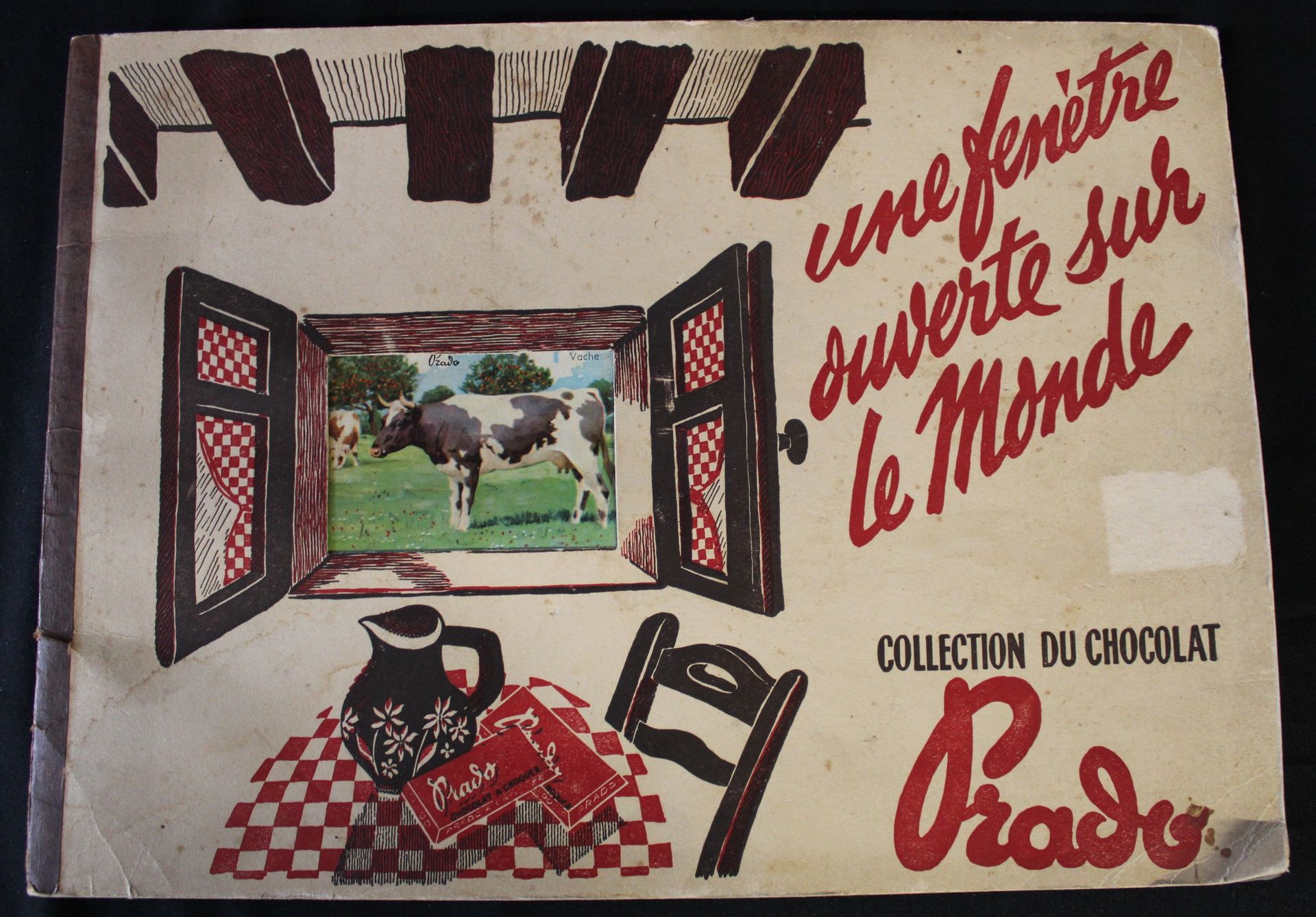 Null 贴纸专辑 "UNE FENETRE OUVERTE SUR LE MONDE COLLECTION CHOCOLAT PRADO"，精装本，1950年&hellip;