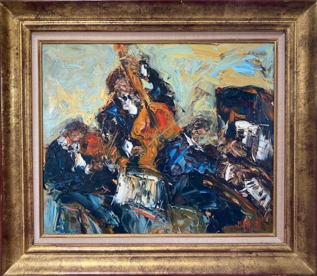 MICHEL CALVET (1956-) 
Le trio - huile sur toile 54 x 64 cm, Michel CALVET