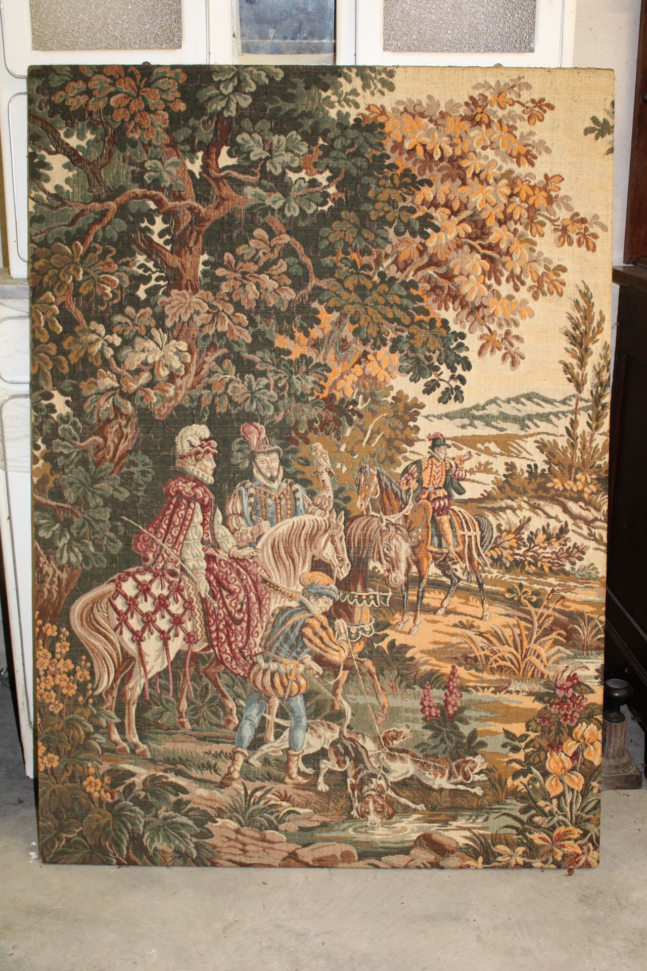 Null Tapestry " hunting scene " in the Aubusson style 141x101