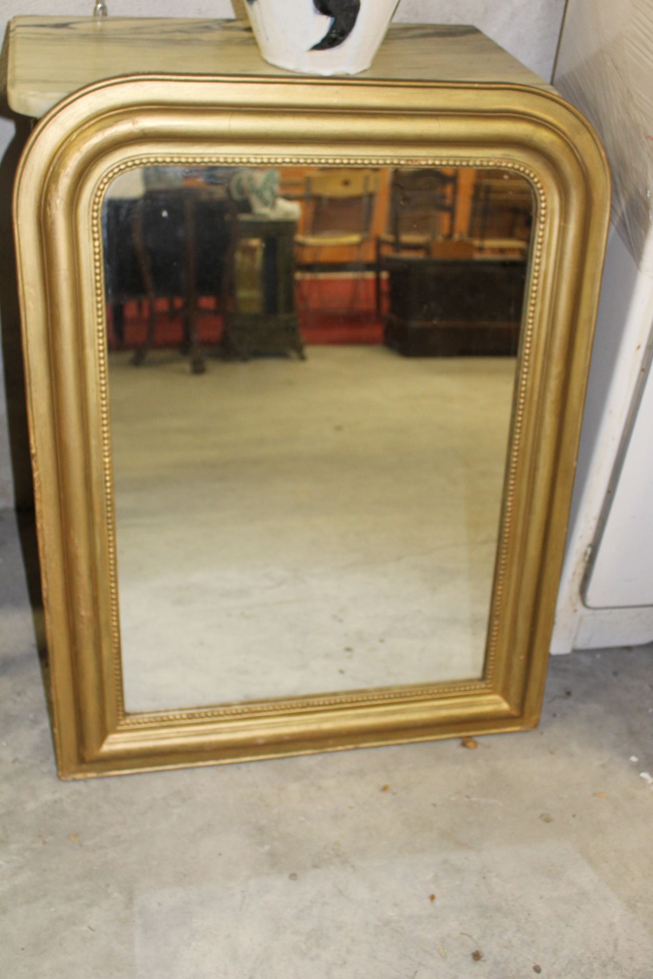 Null 路易-菲利普风格的镜子，镀金木92x71