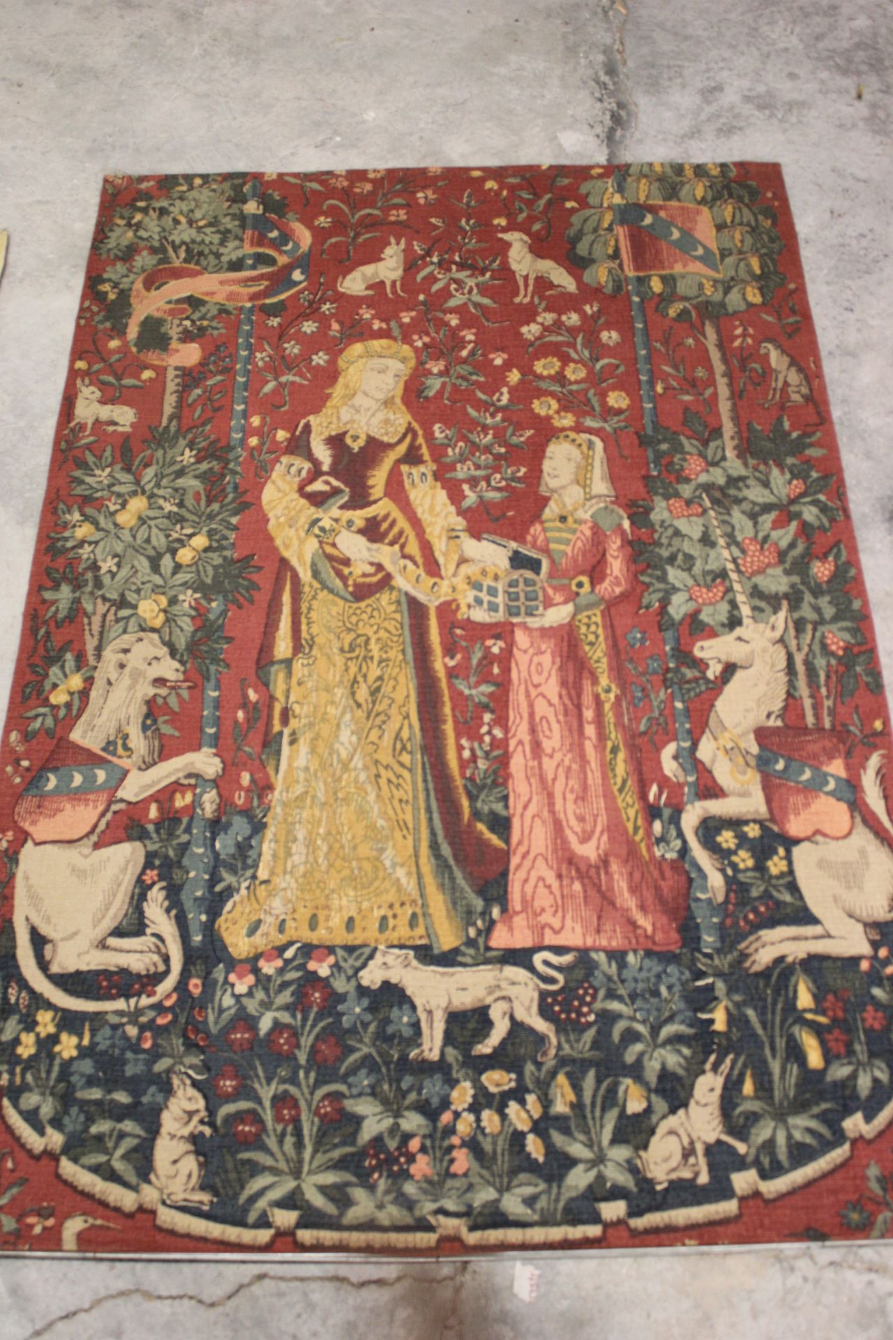 Null 
Tapestry " Woman with a unicorn ", copy, 130x190