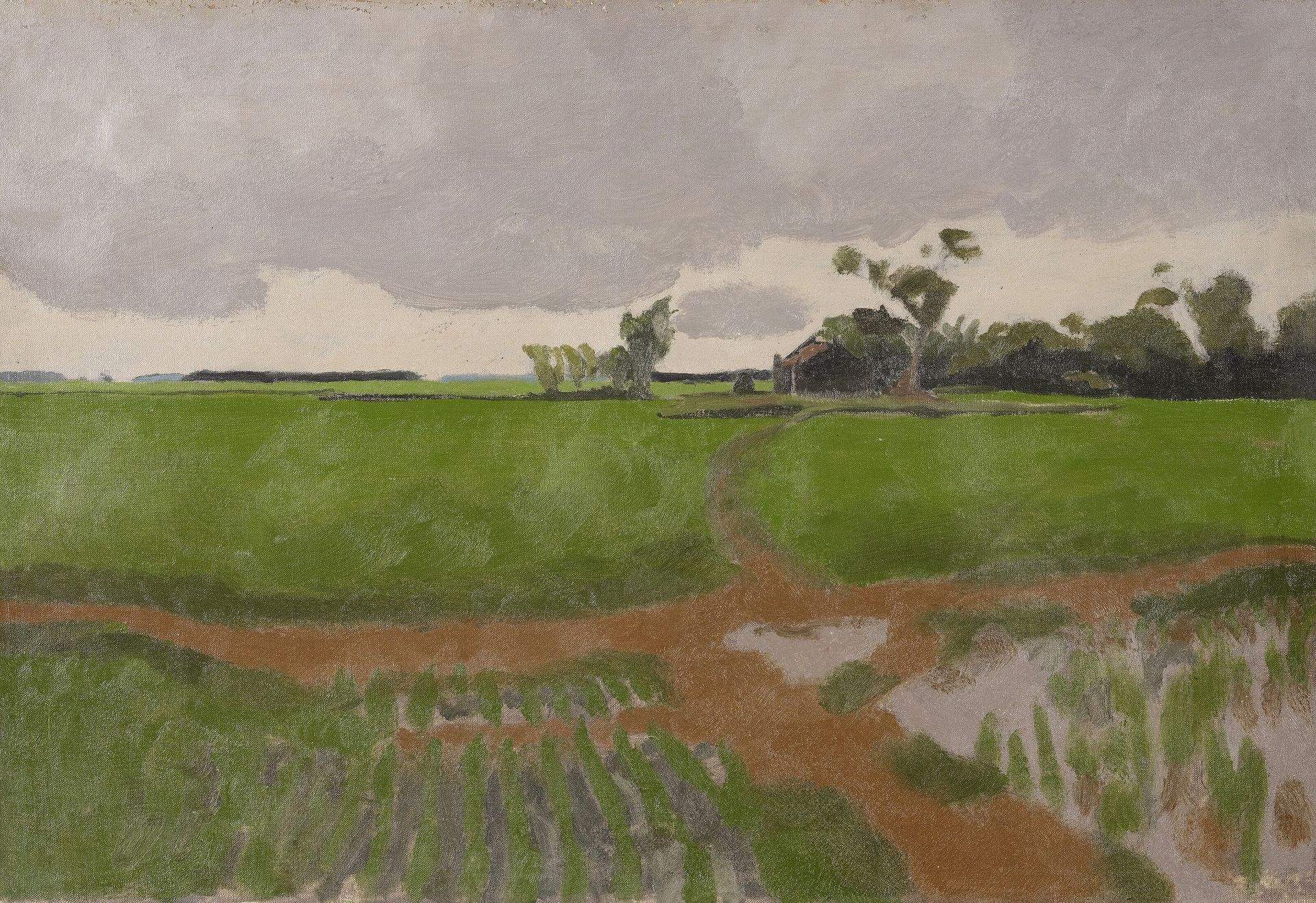 Null Joseph INGUIMBERTY（1896-1971）。印度支那美术学院教授。

稻田里的小路。

布面油画。

尺寸：50x73厘米。

参考文&hellip;