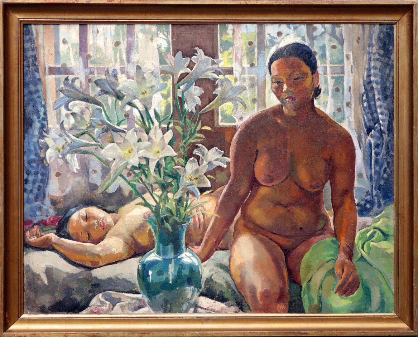 Null 阿利克斯-艾美(1894-1989)

印度支那美术学院教授。

裸露着一束白色百合花。

油画在有框画布上。尺寸：70 x 90厘米。

约1935&hellip;