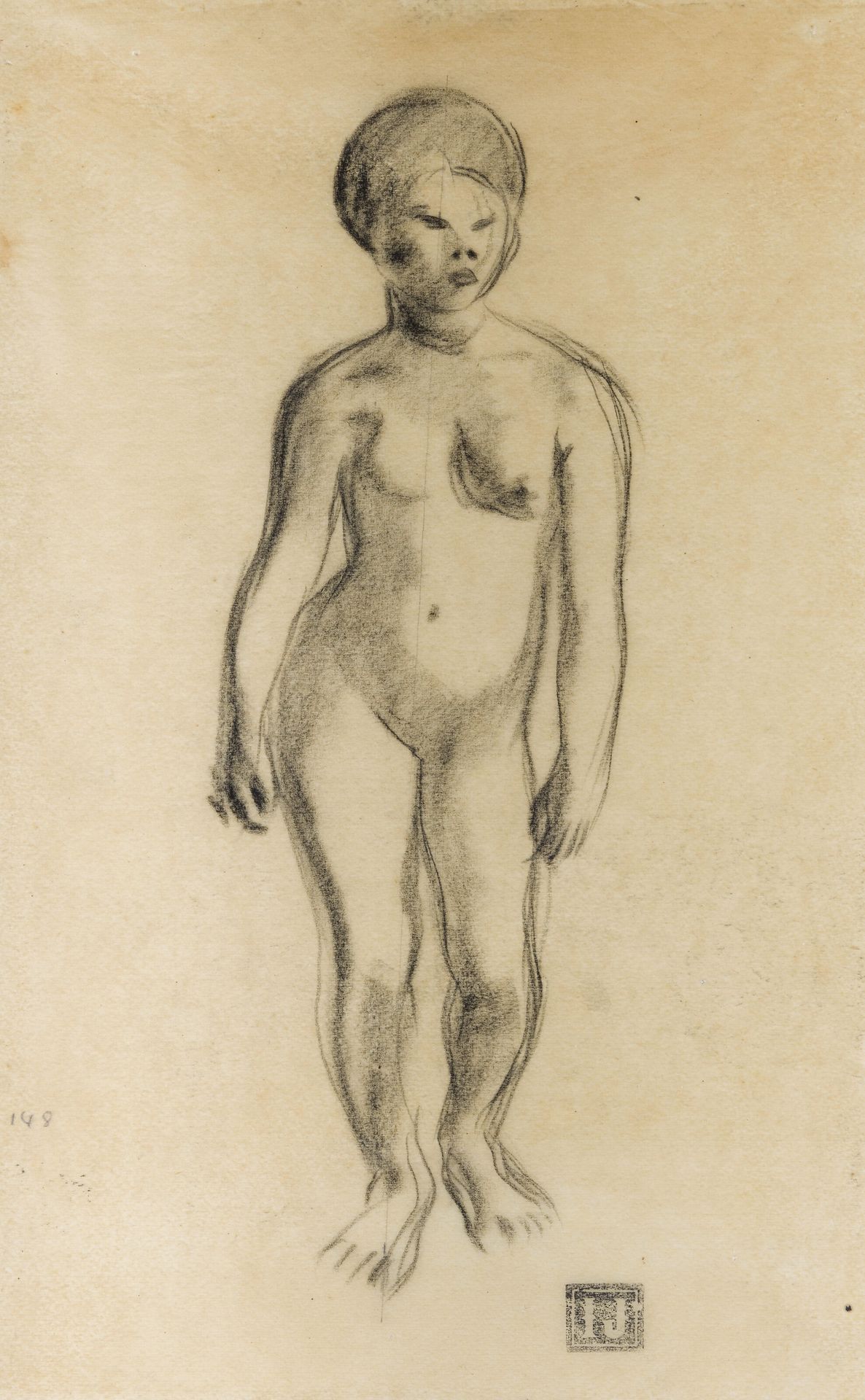 Null 约瑟夫-英金伯蒂(1896-1971)

印度支那美术学院装饰艺术教授。

绘画《带菠萝的女人》的准备研究。

黑石和石墨在裱纸上。右下角有艺术家的印&hellip;