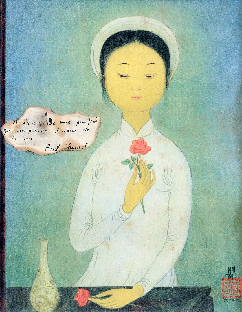 Null Mai Thu (1906-1980)

Junge Frau mit einer Rose.

Gerahmter Seidendruck. Anf&hellip;