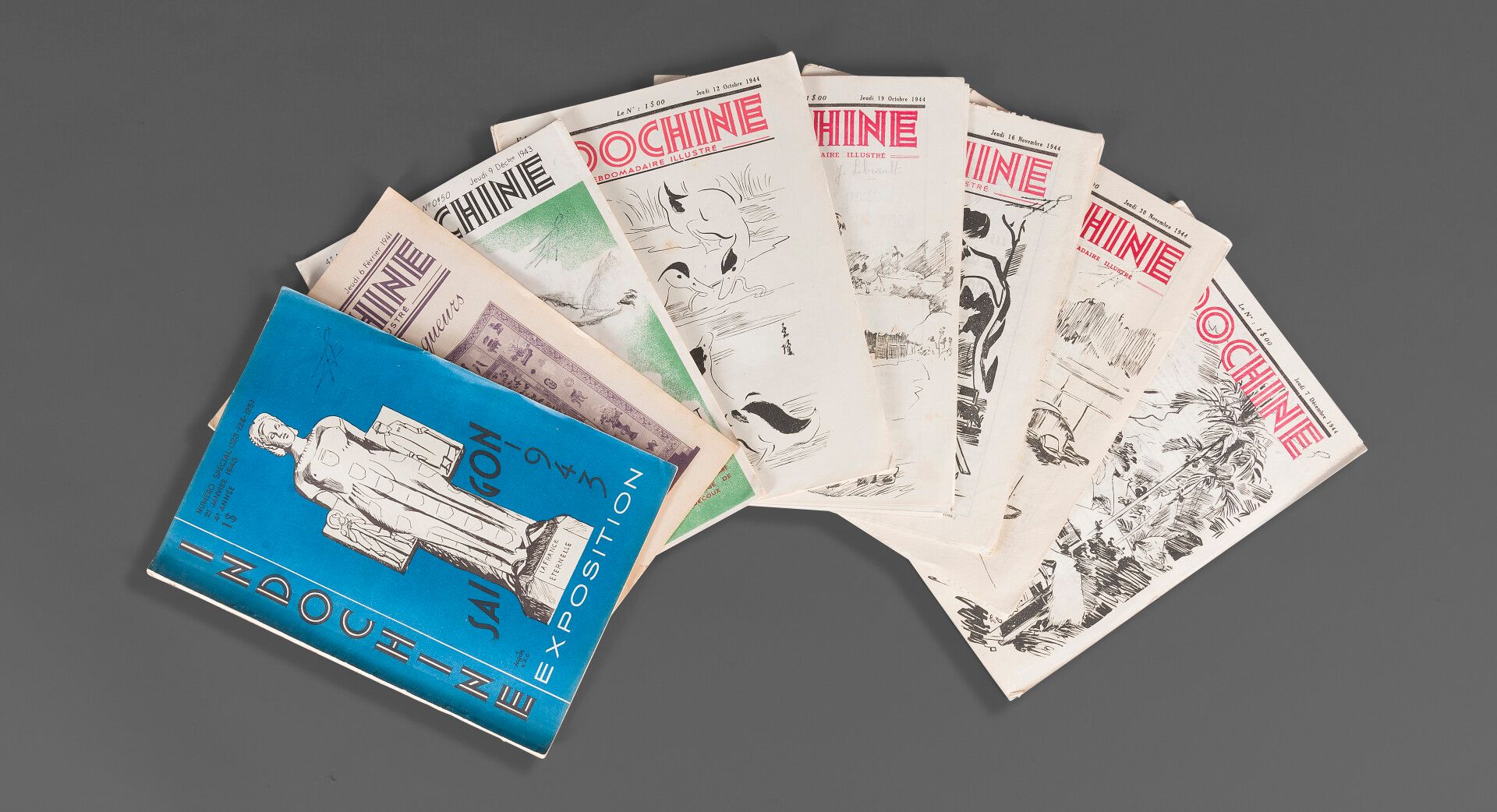 Null 1941

Indocina, settimanale illustrato (1941-1943)

Un set di 3 riviste ric&hellip;