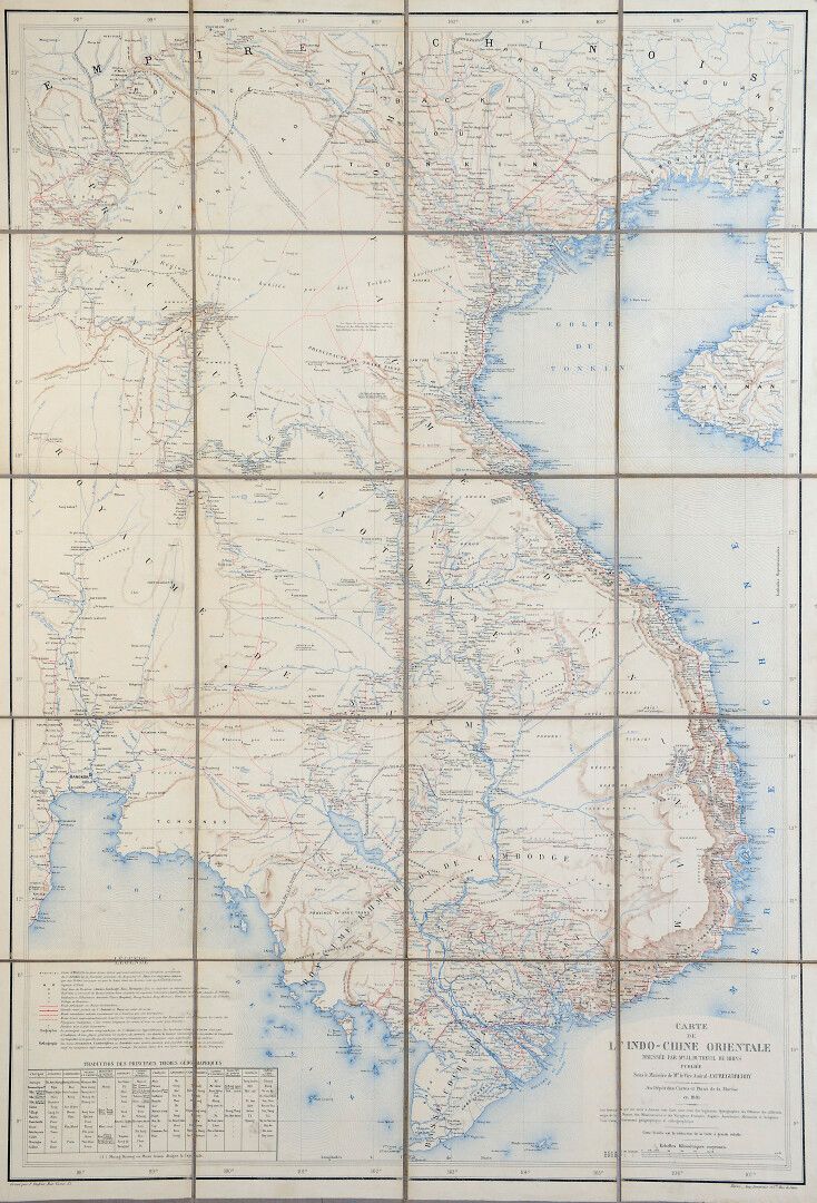 Null 1881. 

Karte von Ost-Indochina. 

Gezeichnet von J.L. Dutreuil de Rhins, v&hellip;
