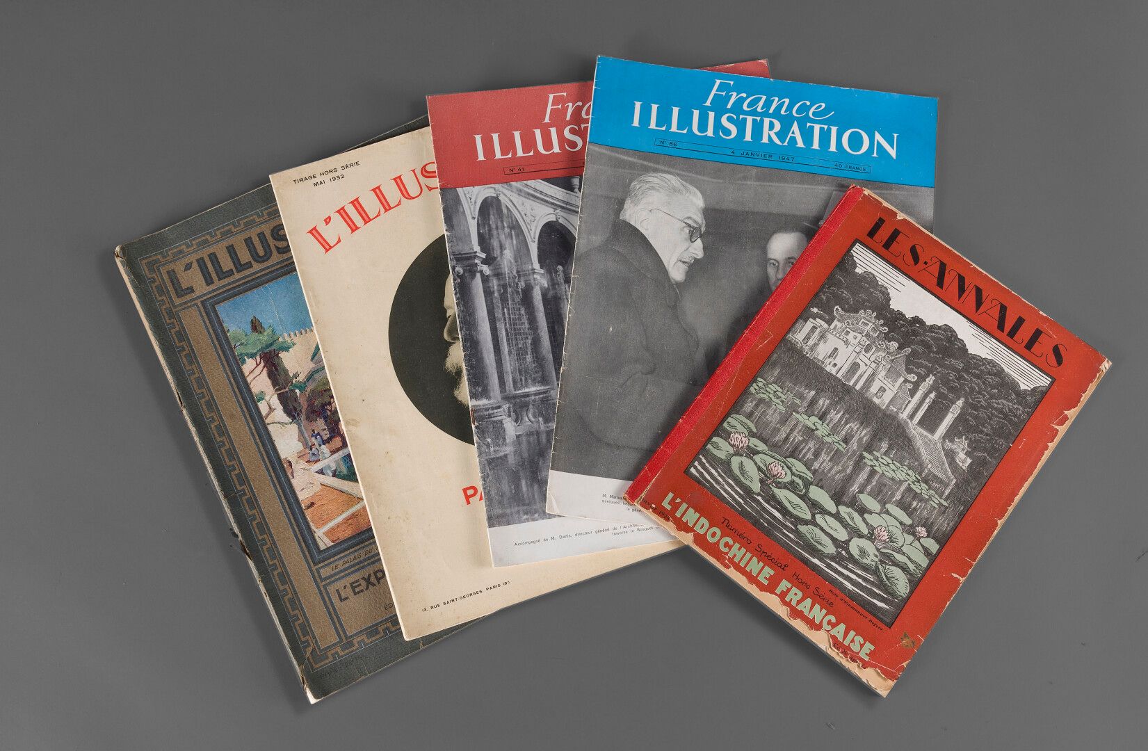 Null 1928.

Un set di 5 riviste di notizie indocinesi.

Les Annales, l'Indochine&hellip;