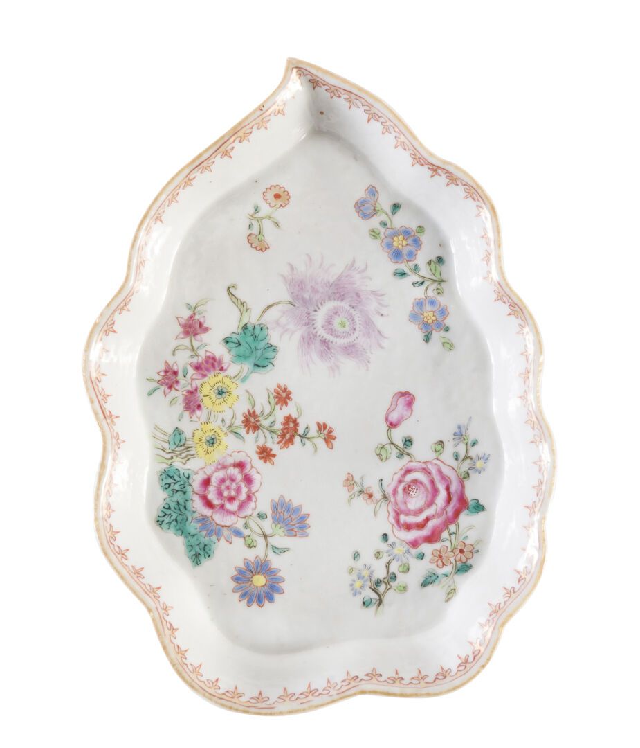 Null Plato de encurtidos de porcelana familiar y esmalte policromado en forma de&hellip;