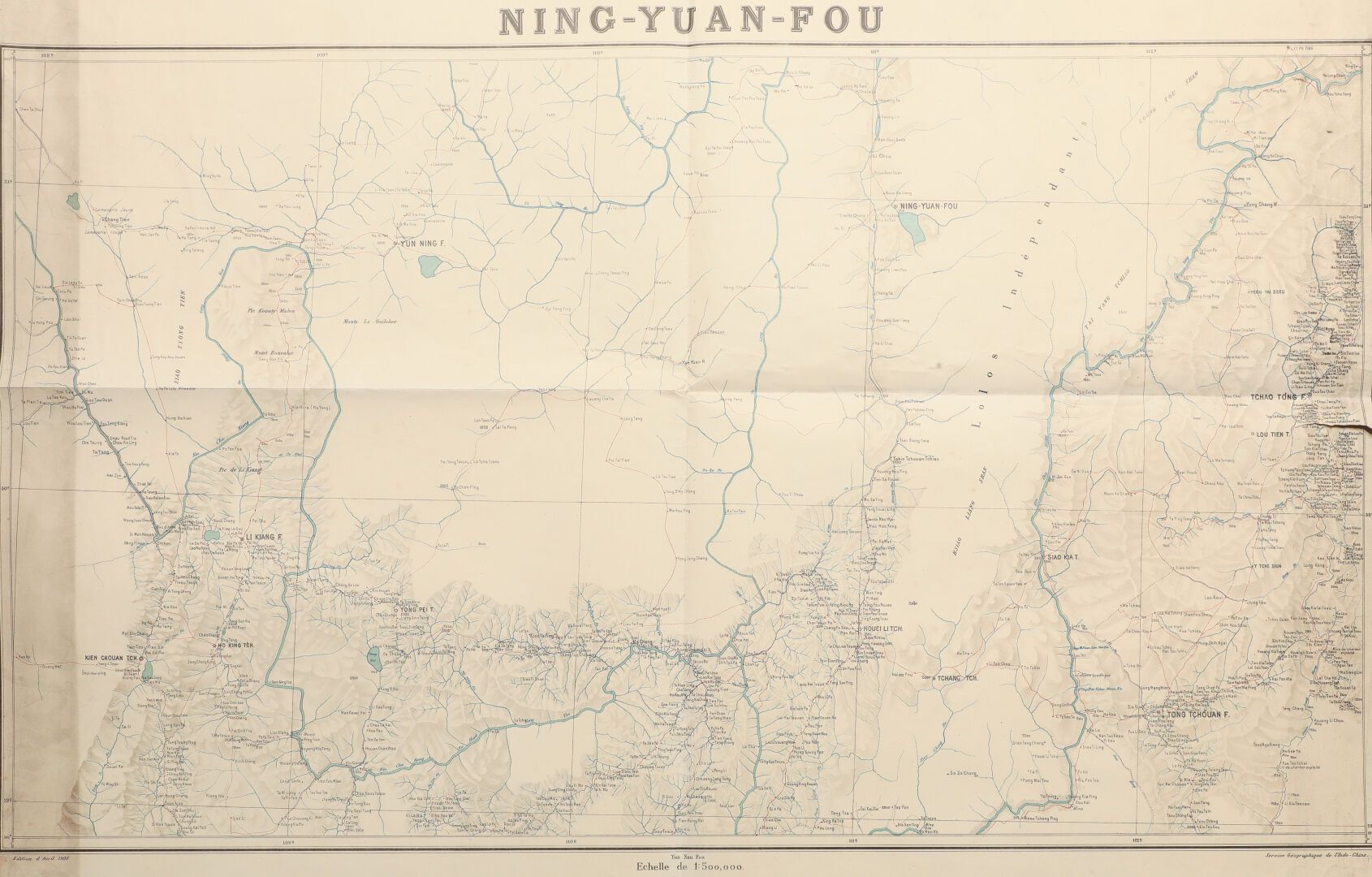 Null 1906

Ning-Yuan-Fou

Carte géographique imprimée en couleur par le Service &hellip;