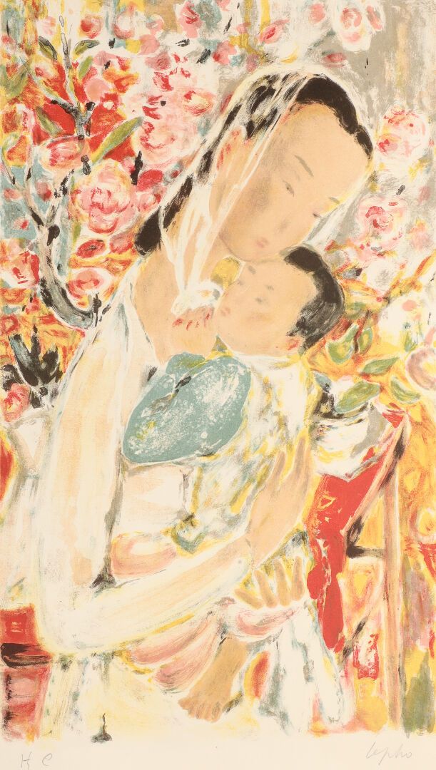 Null 李波(1907-2001)

孕妇。

纸上石版画H.C，右下角有签名。

尺寸：76x56.5厘米。

(边缘有小折)。