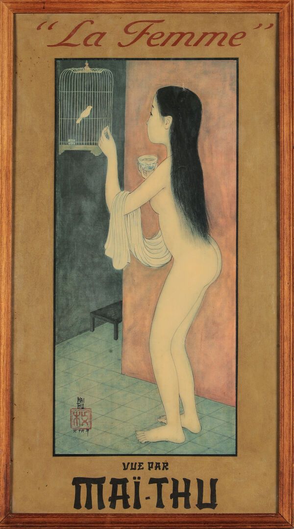 Null MAI THU (1906-1980). 

"La Femme" vue par Maï Thu.

Reproduction encadrée.
&hellip;