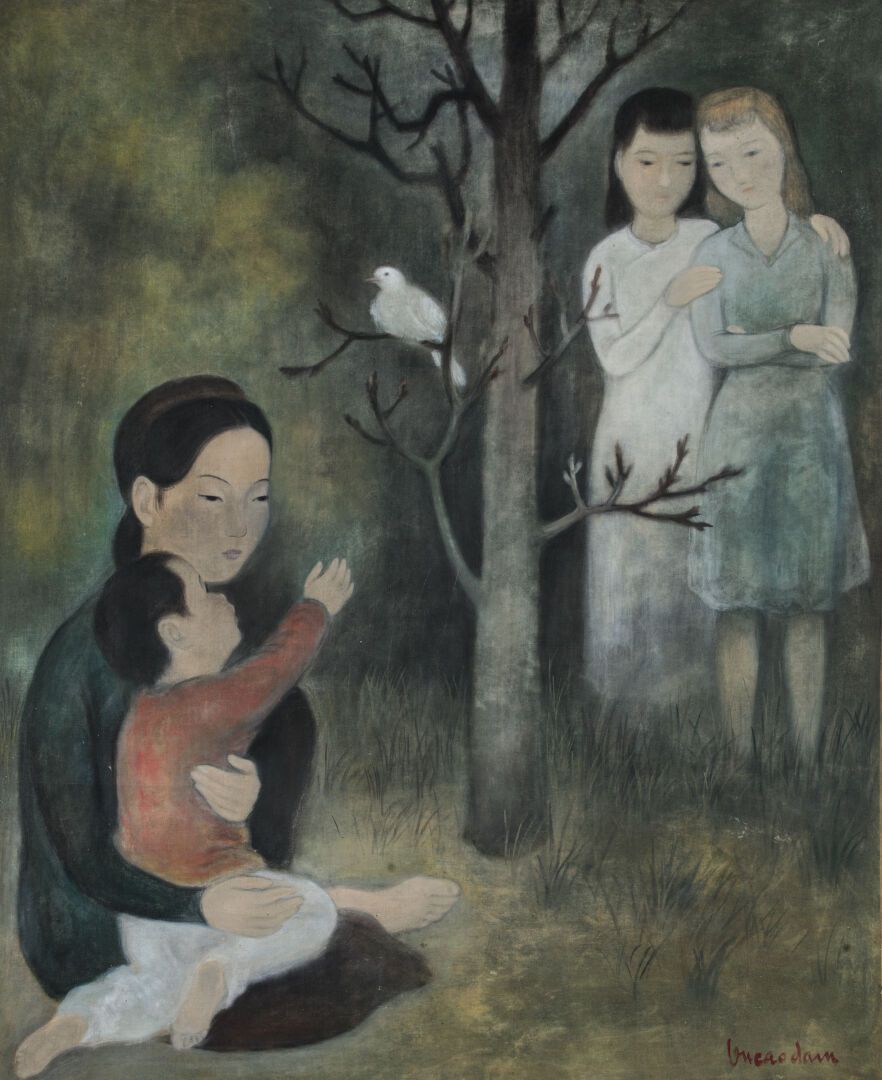 Null 
(1908-2000)

印度支那美术学校

1931年的班级

为和平作画

裱在纸上的丝绸画，右下方有签名。

大约在1949-1950年。在其&hellip;