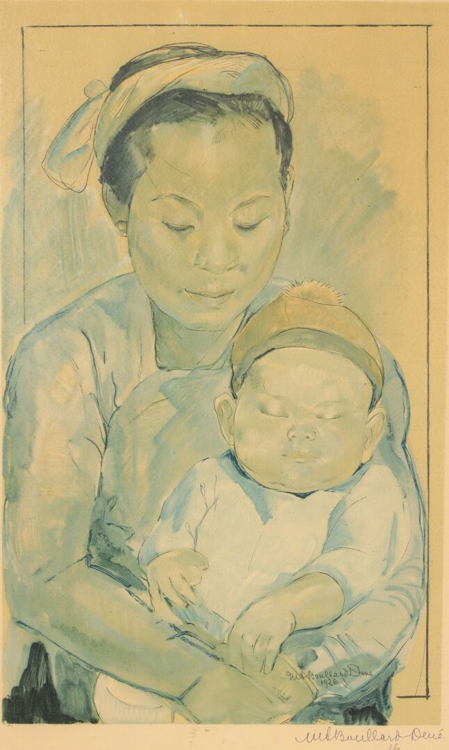 Null 玛丽-安托瓦内特-布拉德-德韦 (1890-1970)

孕妇。

有框架的石版画，右下方有签名和编号16/176。