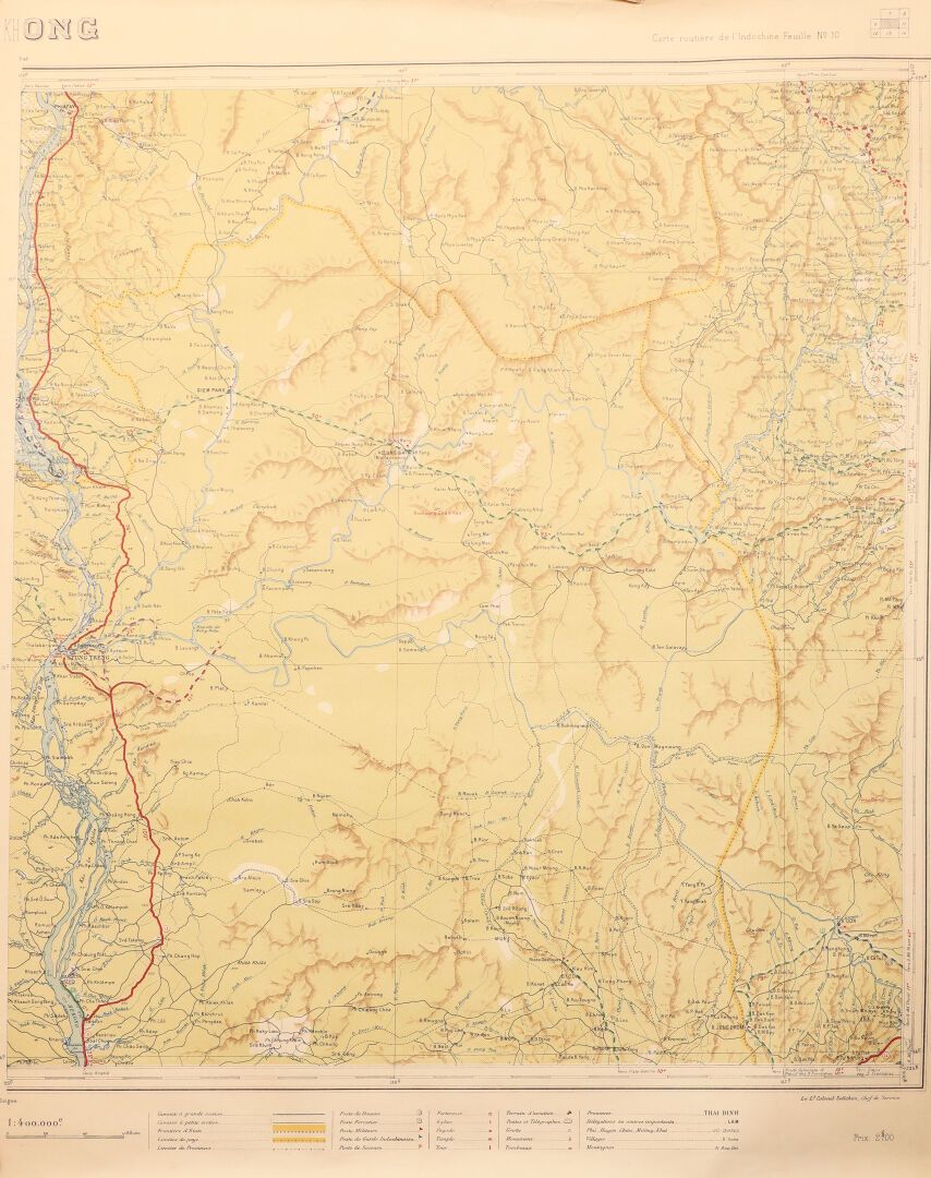 Null 1942

印度支那地理局为局长索里洪中校绘制的一套5张路线图。



坤哥。印度支那的路线图。第10张。

两张彩色印刷的地理地图 比例尺：1:40&hellip;
