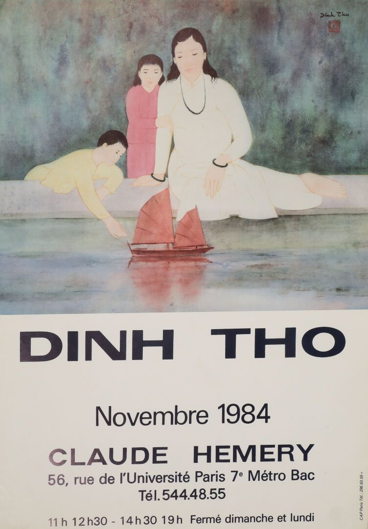 Null DINH THO [(1931年出生)西贡美术学校] 。

1984年11月Claude Hemery为艺术家举办的展览的原始海报 56,rue de&hellip;