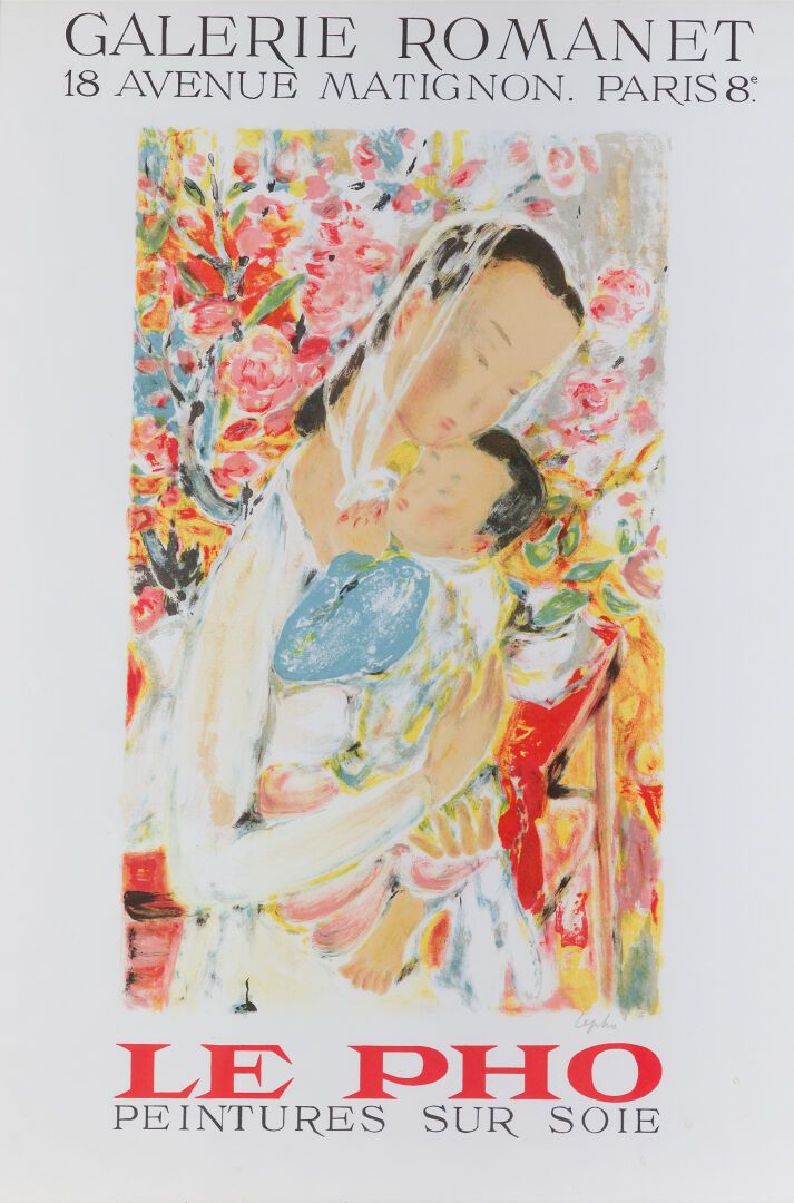 Null LÊ PHO (1907-2001).
Affiche "Le Pho, peintures sur soie" éditée à l'occasio&hellip;