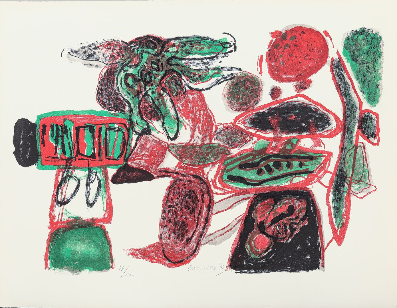 Null 科内耶 (1922-2010) 
石榴（水果和武器），1963年 
纸上彩色石版画，中心下方有签名和日期。左下角有出版社的证明，注明37/100。 
&hellip;